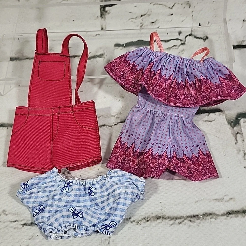 Barbie‎ Pink Passport Travel Clothes Lot Romper Overalls Crop Top
